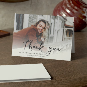 Graduation 2026 Photo Grad Script Thank You Card
