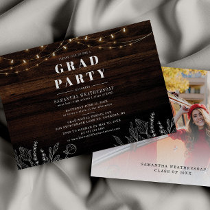 Graduation 2026 Photo Rustic Grad Party Invitation