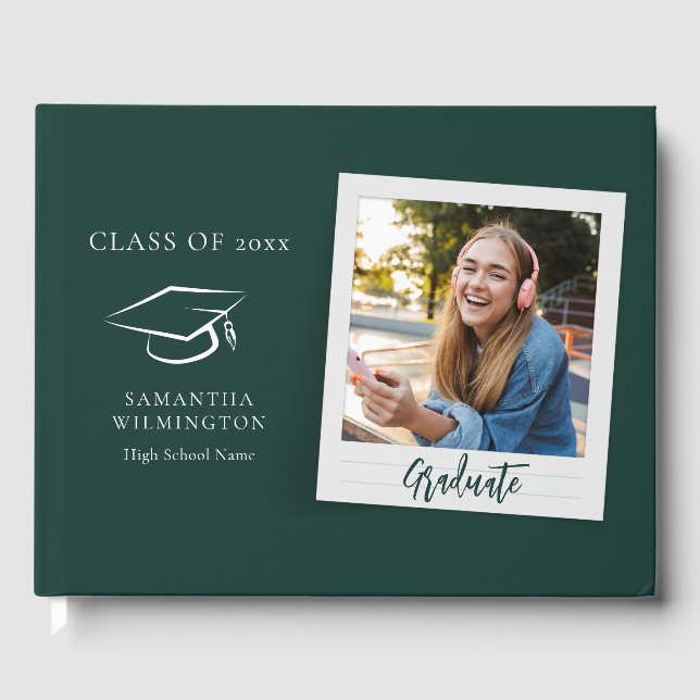 Graduation 2026 Photo Script Grad Party Guest Book (Front)