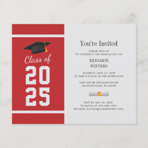 Graduation 2026 Red Grad Party Invitation