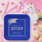 Graduation 2026 Royal Blue Faux Metallic Silver
