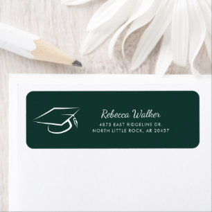 Graduation 2026 Script Green Return Address Label