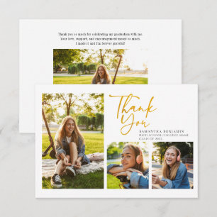Graduation 2026 Simple Gold Hand-Lettered Graduate Thank You Card