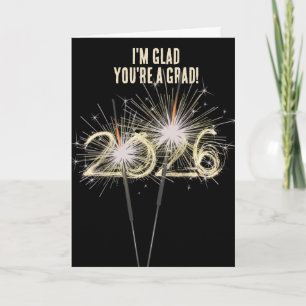 Graduation 2026 Sparklers On Black Card