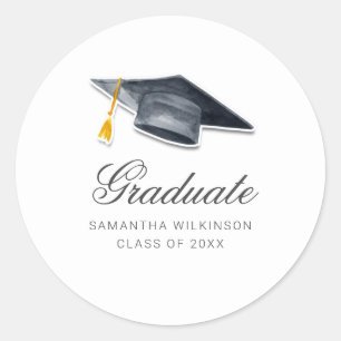 Graduation 2026 Tassel Hand-Lettered Script Classic Round Sticker