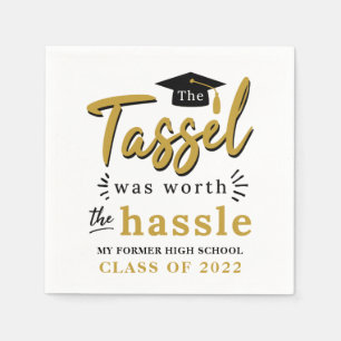 Graduation 2026 Tassel Worth the Hassle Grad Party Napkin