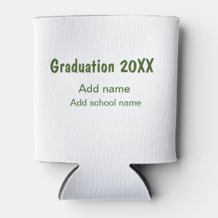 Graduation 20XX add year name school green modern Can Cooler