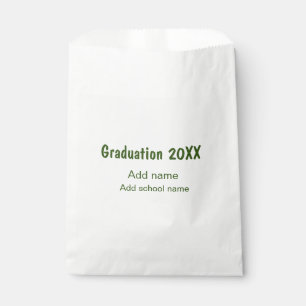 Graduation 20XX add year name school green modern Favour Bag