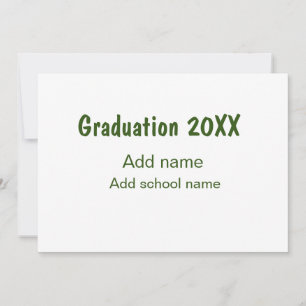 Graduation 20XX add year name school green modern Invitation