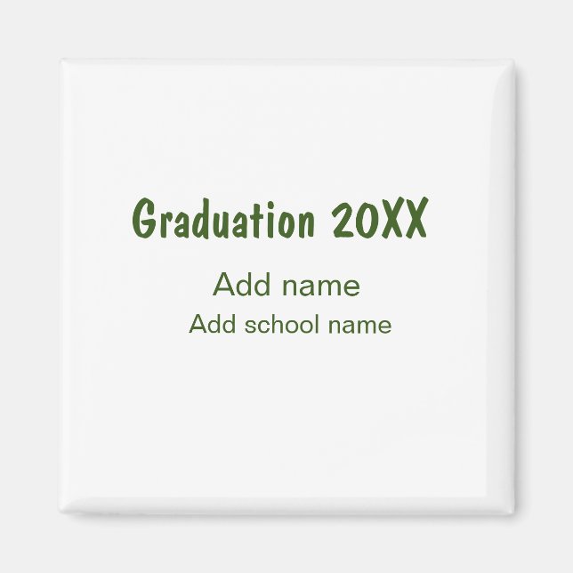 Graduation 20XX add year name school green modern  Magnet (Front)