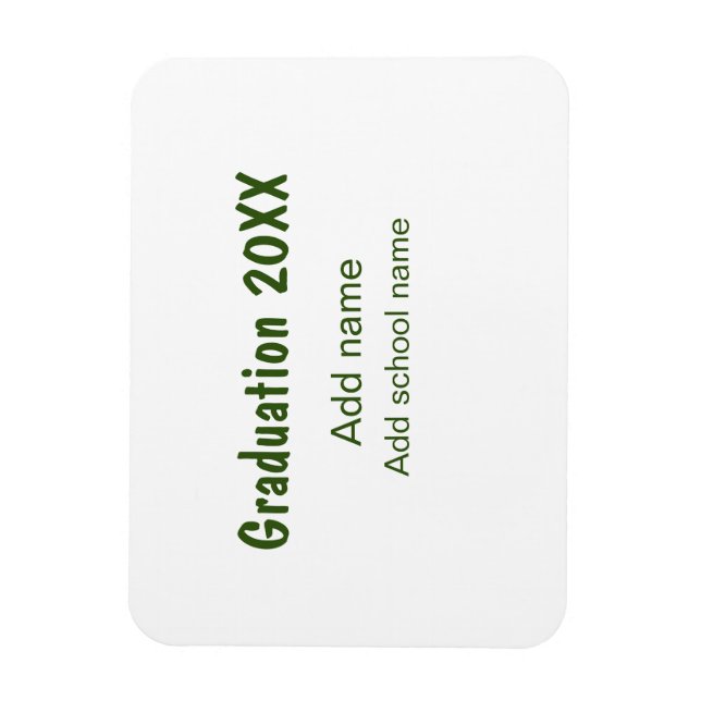 Graduation 20XX add year name school green modern  Magnet (Vertical)
