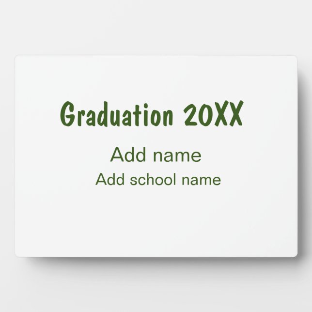 Graduation 20XX add year name school green modern  Plaque (Front)