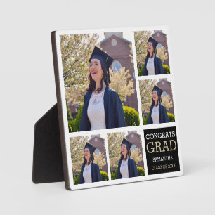 Graduation 20XX Congrats Grad 5 Photo Collage Plaque