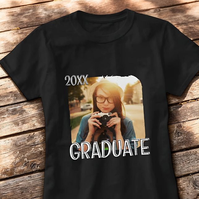 Graduation 20XX Modern Simple Custom Photo T-Shirt (Creator Uploaded)