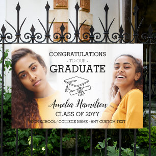 Graduation 2 Photo High School or College Grad Banner
