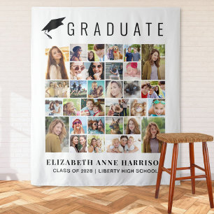 Graduation 30 Photo Collage Photo Booth Backdrop Tapestry
