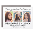 Graduation 3 Photo Collage Black Script on White