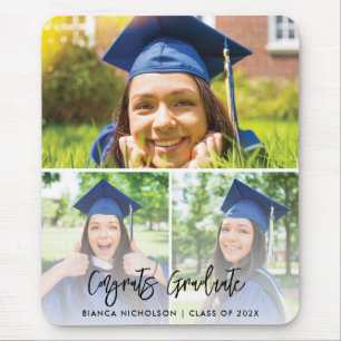 Graduation 3 Photo Custom 2025 Graduate Swag Mouse Pad