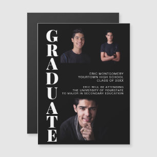 Graduation 3 Photo Modern Black Class of 2021