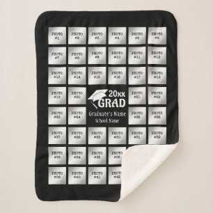Graduation 44 Photo Collage (for Dark Backgrounds) Sherpa Blanket