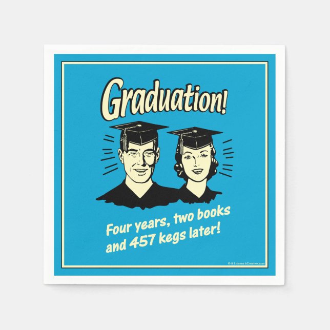 Graduation: 4 Years, 2 Books Napkin (Front)