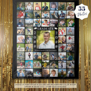 Graduation 55 Photo Collage Backdrop Custom Colour Tapestry
