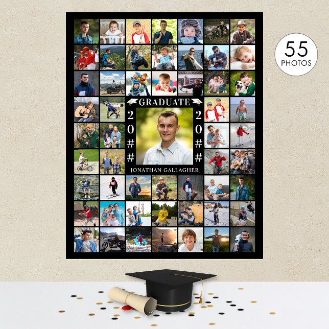 Graduation 55 Photo Collage Personalised Poster (Creator Uploaded)