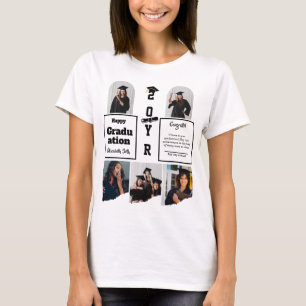 Graduation 5 Photo Celebration Graduate Template T-Shirt