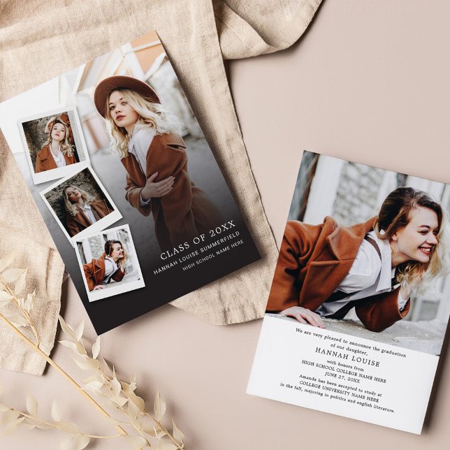 Graduation 5 Photo Collage Modern Grad 2025 Announcement (Creator Uploaded)