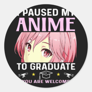 Graduation 5th 8th grade class 2025 anime middleGr Classic Round Sticker