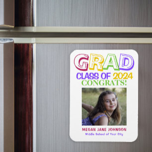 Graduation 8th grade middle school grad photo magnet
