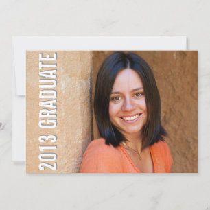 Graduation achievement full portrait modern blue invitation