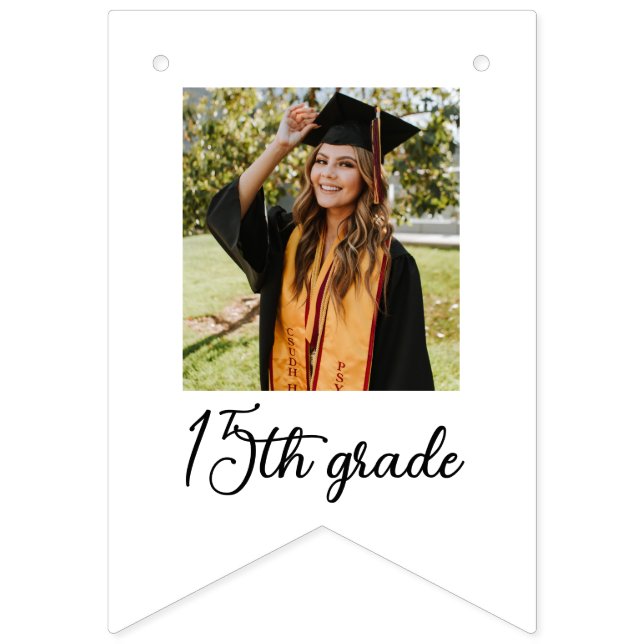 Graduation Achievements Grade Levels Photos Modern Bunting (Fifteenth Flag)