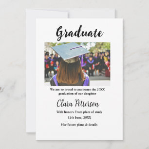Graduation add name class of 20xx announcement con
