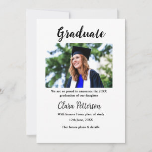 Graduation add name class of 20xx announcement con