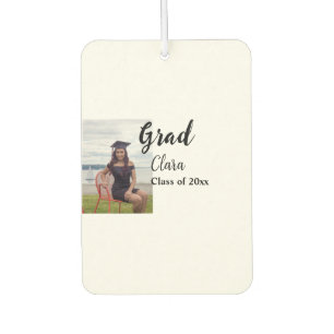 Graduation add name class of 20xx congrats add pho car air freshener