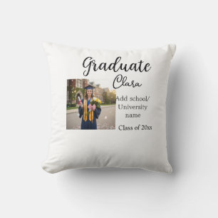 Graduation add name class of 20xx congrats add pho cushion