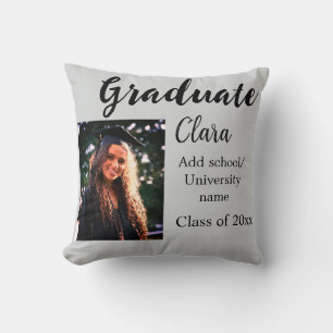 Graduation add name class of 20xx congrats add pho cushion