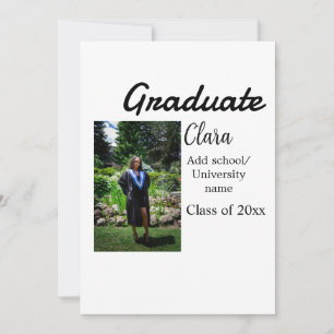 Graduation add name class of 20xx congrats add pho invitation