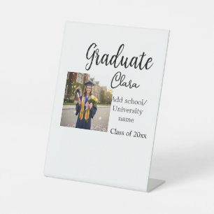 Graduation add name class of 20xx congrats add pho pedestal sign