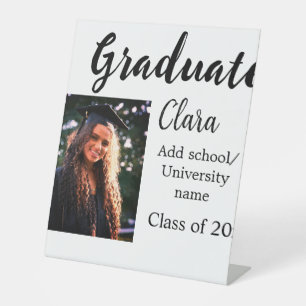 Graduation add name class of 20xx congrats add pho pedestal sign