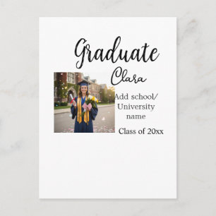 Graduation add name class of 20xx congrats add pho postcard