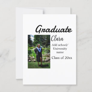 Graduation add name class of 20xx congrats add pho postcard