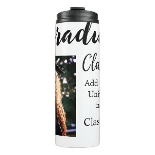 Graduation add name class of 20xx congrats add pho thermal tumbler