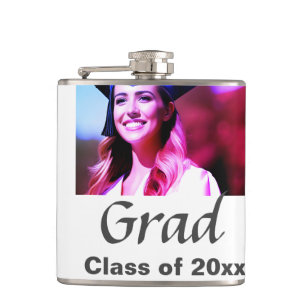 Graduation add name photo class year custom hip flask