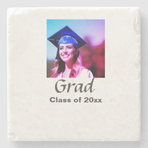 Graduation add name photo class year custom stone coaster