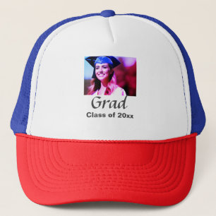 Graduation add name photo class year custom trucker hat