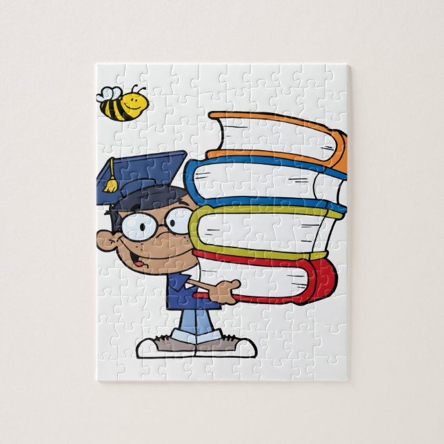 Graduation African American Boy Jigsaw Puzzle (Vertical)