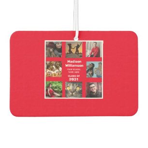 Graduation Air Fresh 8 Photo Collage Class Of Year Car Air Freshener