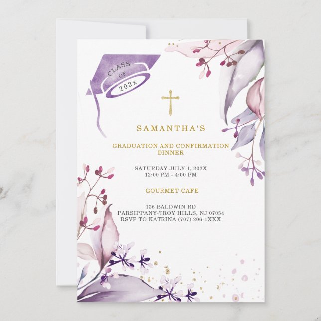  Graduation and Confirmation Dinner  Invitation (Front)